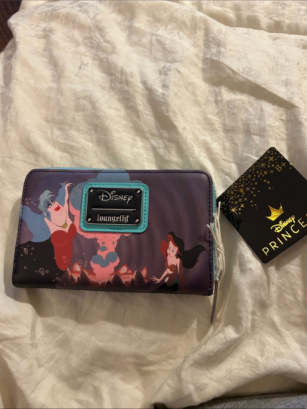 Loungefly Ariel & Ursula Purple Teal Zip Wallet